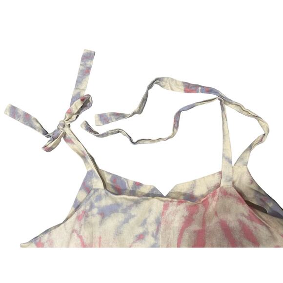 Modcloth Multicolor Tie Dye Floral Linen Blend Overalls 3X Boho Festival Wear - Picture 5 of 12